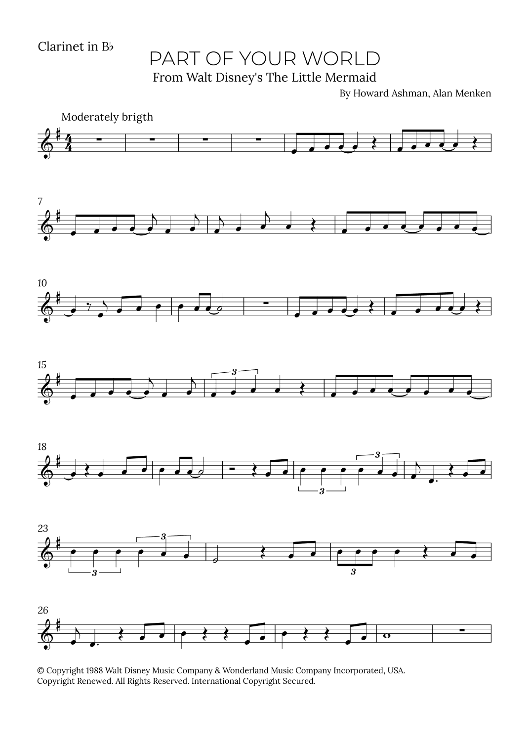 Part Of Your World (reprise) (arr. Alex Nunes Rodrigues)