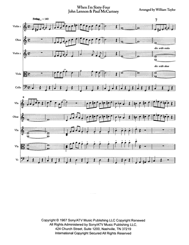When I'm Sixty-four (arr. William Taylor)