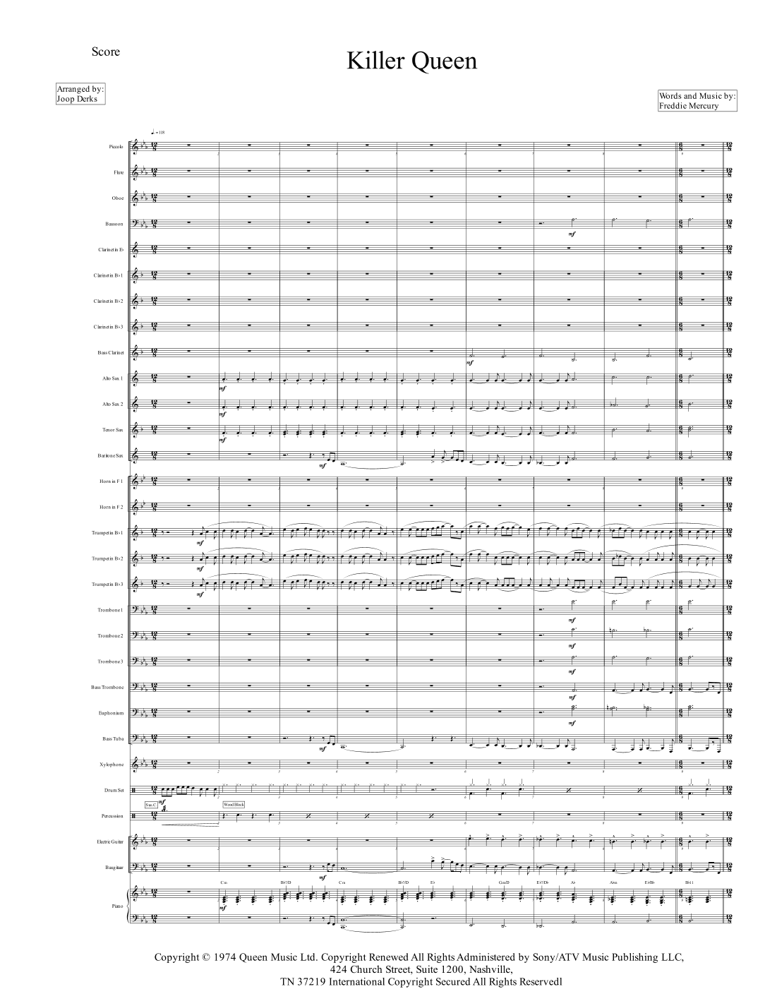 Killer Queen (arr. Joop Derks)
