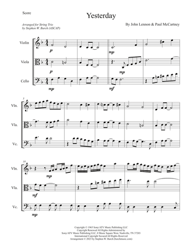 Yesterday (arr. Stephen W. Burch (ASCAP))