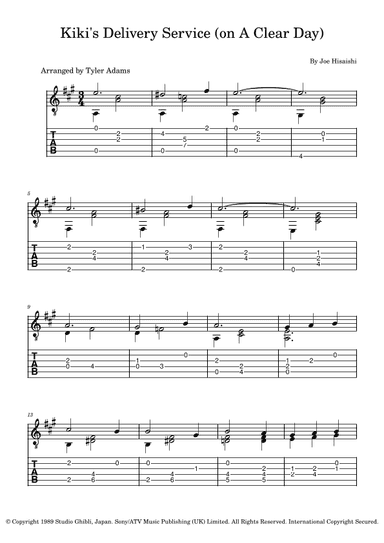 Kiki's Delivery Service (on A Clear Day) (arr. Tyler Adams)