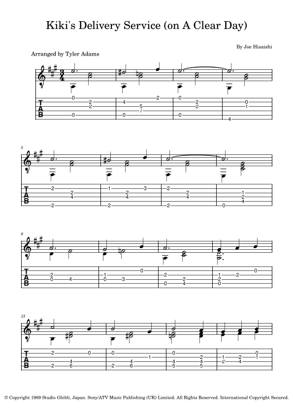 Kiki's Delivery Service (on A Clear Day) (arr. Tyler Adams)