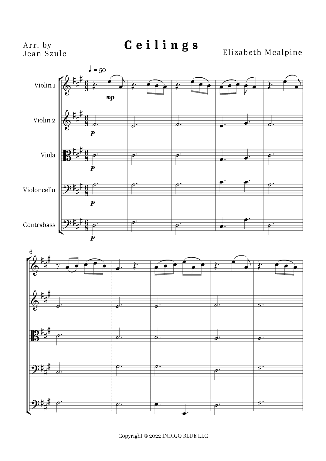 Ceilings (arr. Jean Szulc)