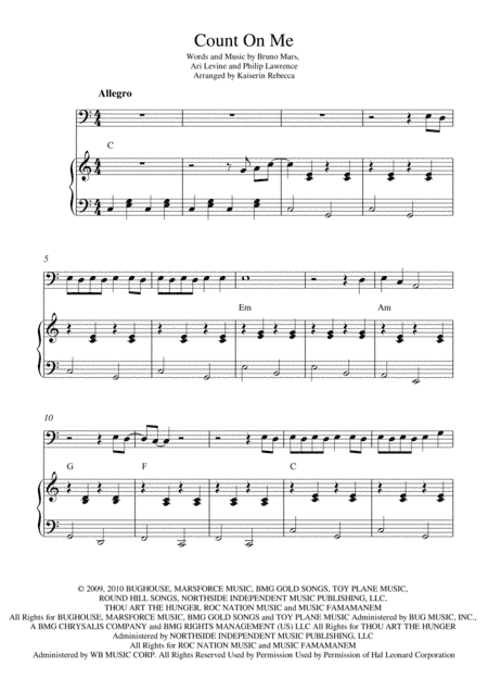 Count On Me (arr. Kaiserin Rebecca)