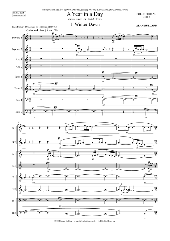 A Year in a Day (Choral Suite for SSAATTBB unaccompanied)