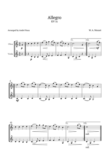 Allegro K1c (arr. André Nusa)