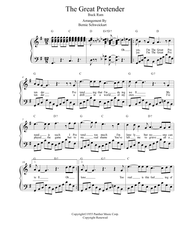 The Great Pretender (arr. Bernie Schweickart)