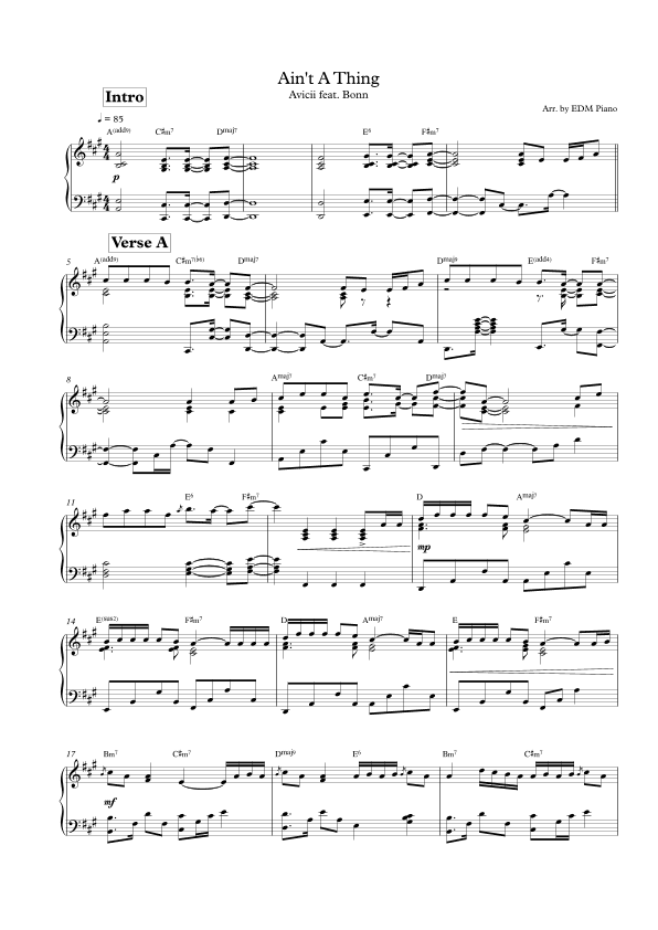 Ain't A Thing (arr. EDM Piano)