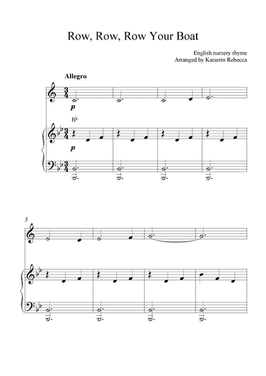 Row, Row, Row Your Boat (arr. Kaiserin Rebecca)