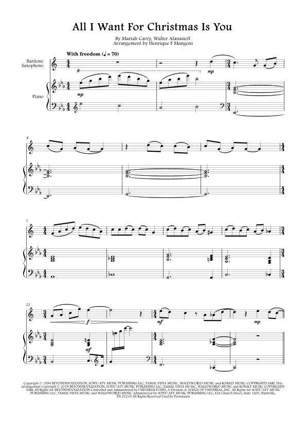 All I Want For Christmas Is You (arr. Henrique F Mangoni)