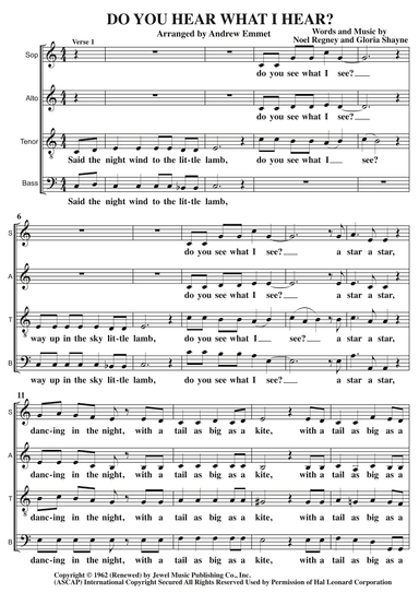 Do You Hear What I Hear (arr. Andrew Emmet)