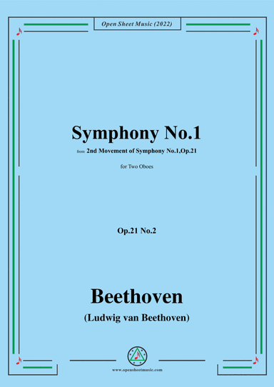 Beethoven-Symphony No.1,in C Major,Op.21,Movement II,for Two Oboes (arr. Open Cloud)