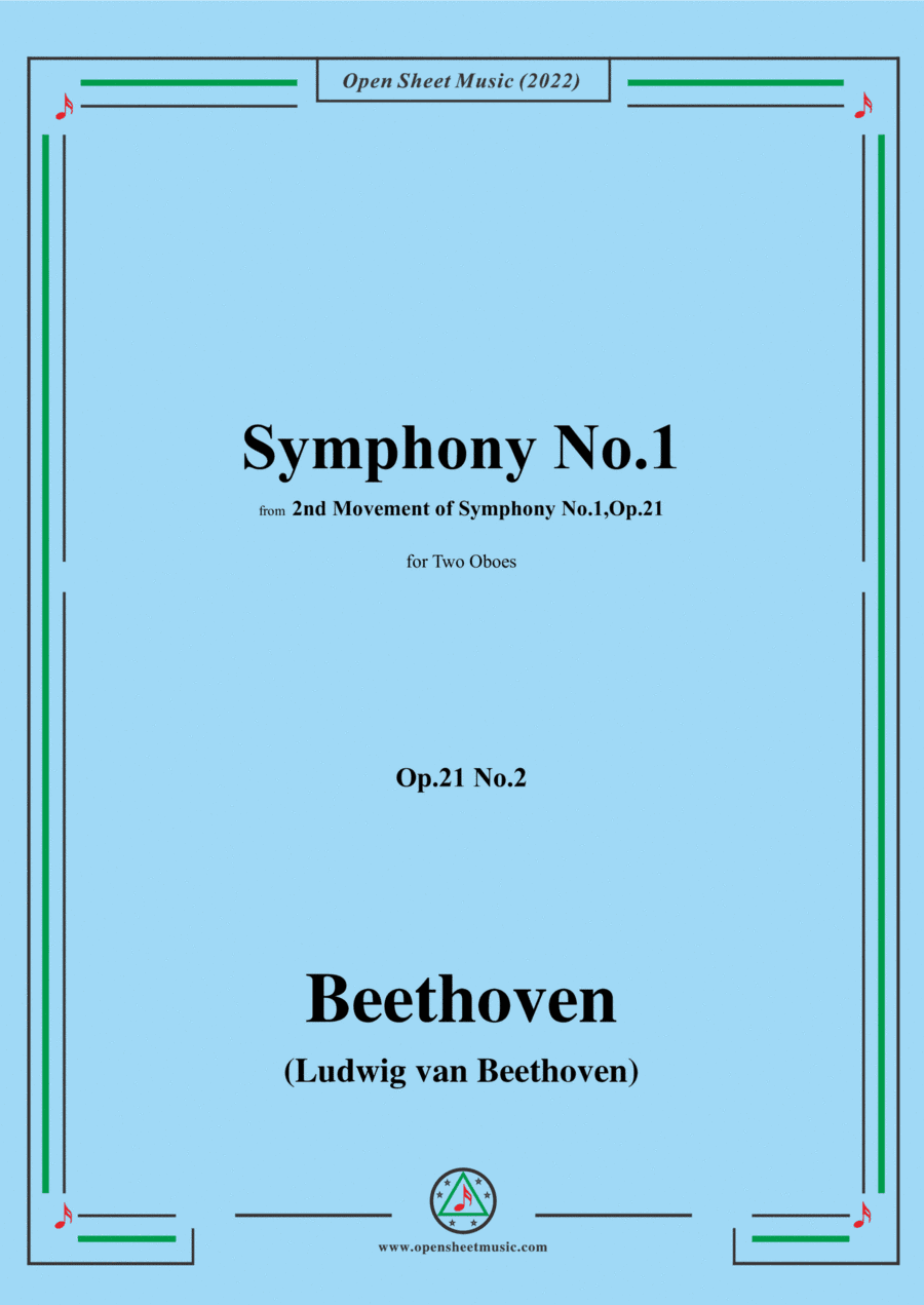 Beethoven-Symphony No.1,in C Major,Op.21,Movement II,for Two Oboes (arr. Open Cloud)