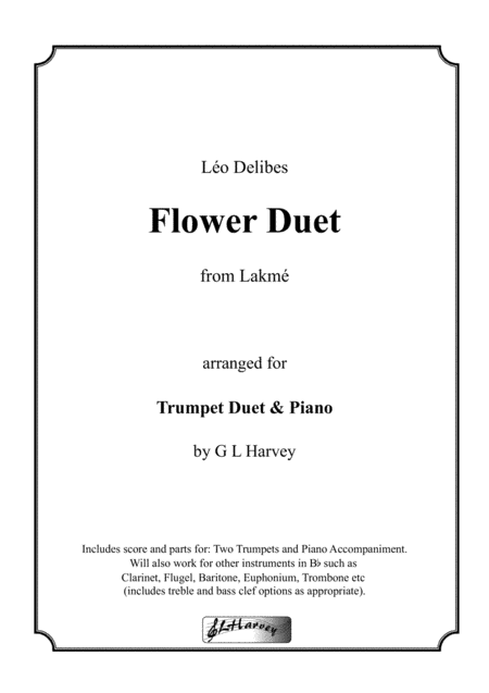 Flower Duet for Trumpet or Clarinet Duet with Piano Accompaniment (arr. G L Harvey)