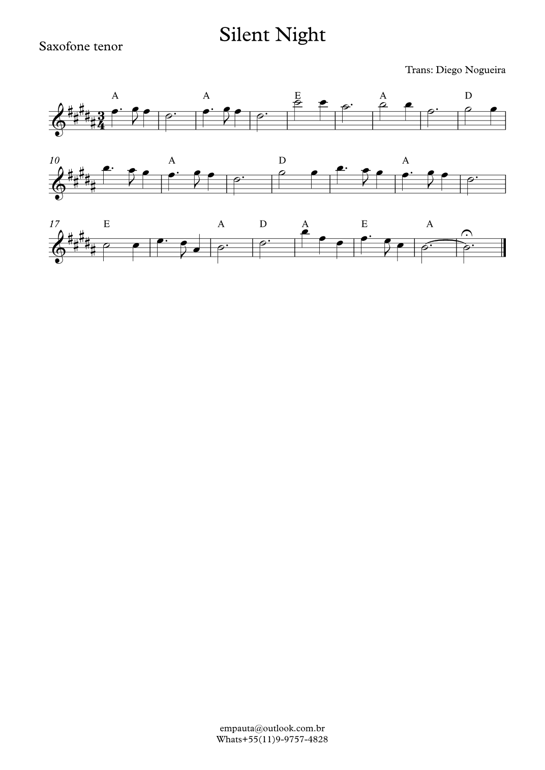 Silent Night (arr. DIEGO NOGUEIRA DE SIQUEIRA)