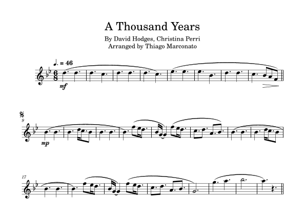 A Thousand Years (arr. Thiago Marconato)