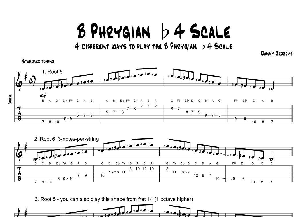 B Phrygian b4 Scale (4 Ways to Play)