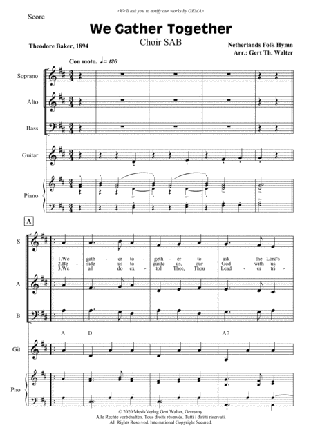 We Gather Together (arr. Gert Th. Walter)