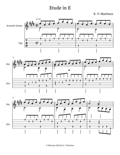 Etude in E