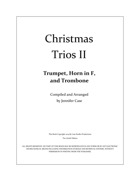 Christmas Trios II - Trumpet, Horn in F, and Trombone (arr. Jennifer Case)