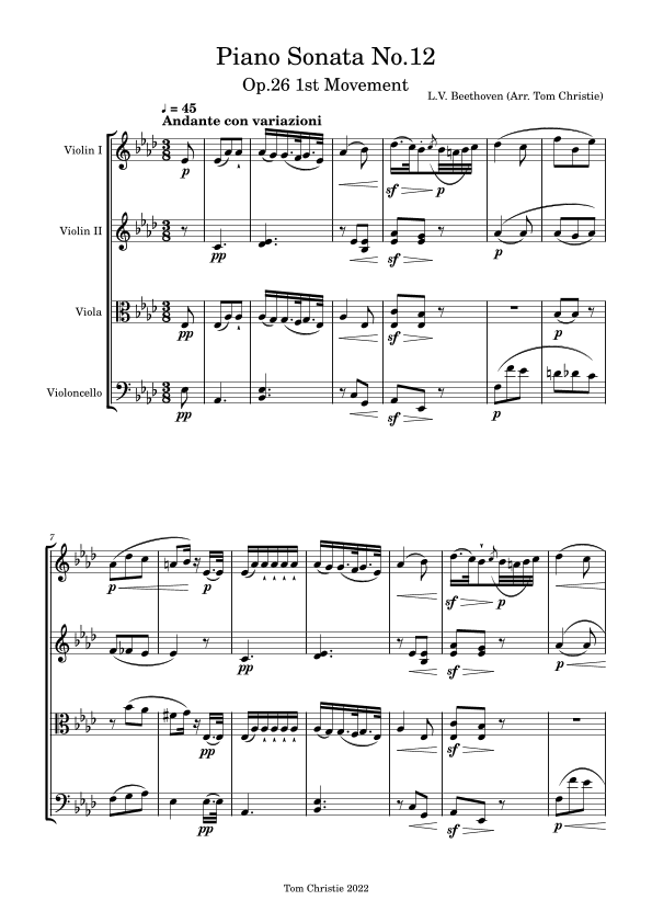 Piano Sonata No.12 (arr. Tom Christie)