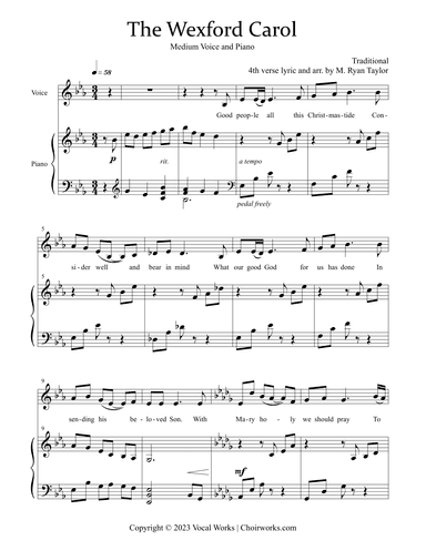 The Wexford Carol for Voice and Piano (Omnibus Edition) (arr. M. Ryan Taylor)