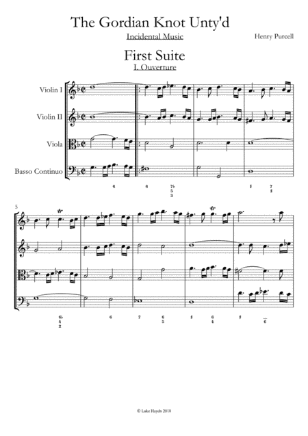 Gordian Knot Unty'd - Henry Purcell - Complete Conductors Score and Parts (arr. Luke Haydn)