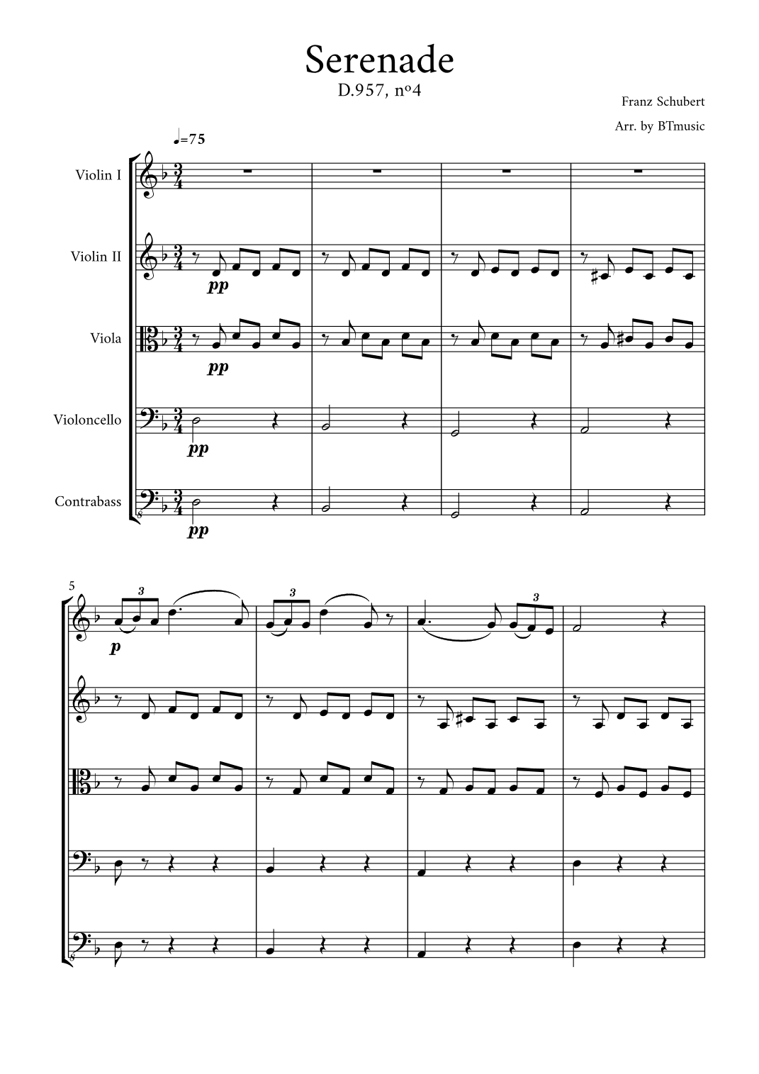 Serenade (D.957, n.4) - Schubert (arr. BTmusic)