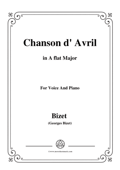 Bizet-Chanson d' Avril in A flat Major,for voice and piano (arr. MSM)