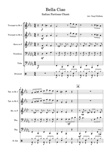 Bella Ciao (arr. Vasyl Falbota)