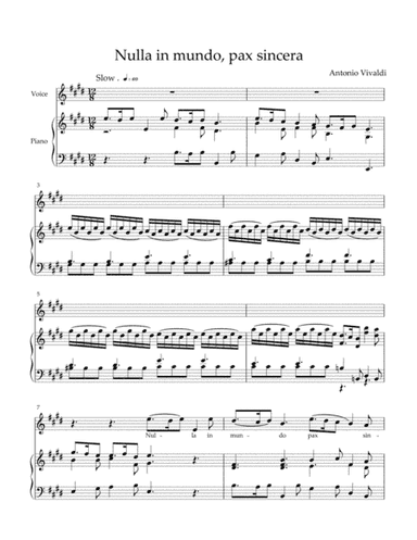 Vivaldi - Nulla in mundo, pax sincera (E major) (arr. MPS)