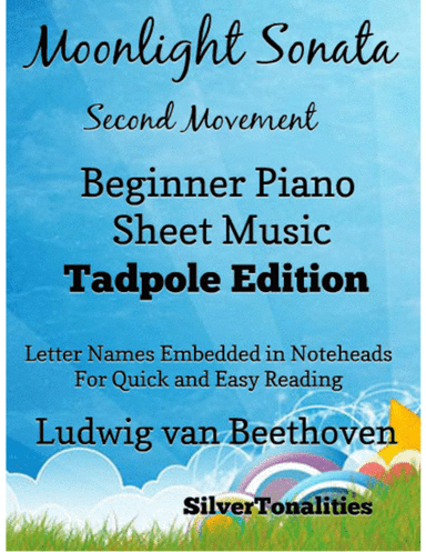 Moonlight Sonata Second Movement Beginner Piano Sheet Music 2nd Edition (arr. SilverTonalities)