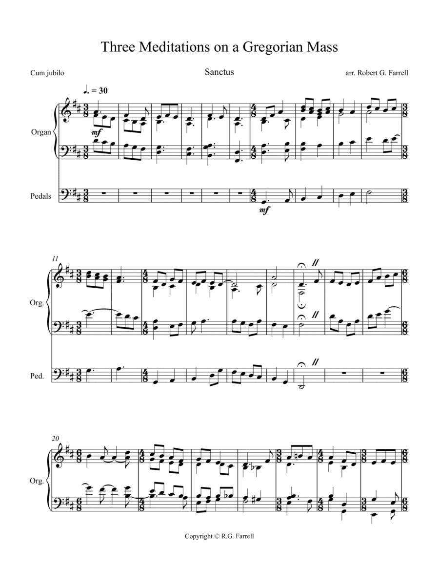 Sanctus from Three Meditations on a Gregorian Mass (arr. Robert G. Farrell)