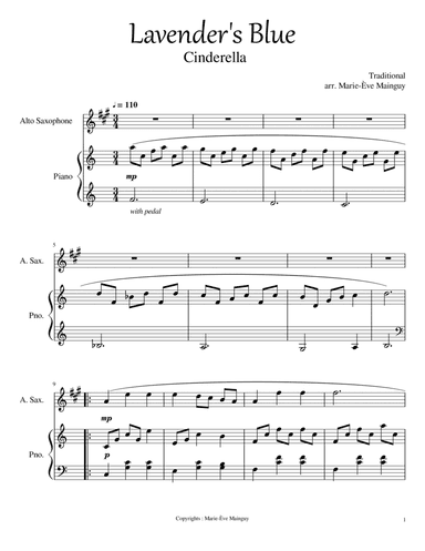 Lavender's Blue (arr. Marie-Ève Mainguy)