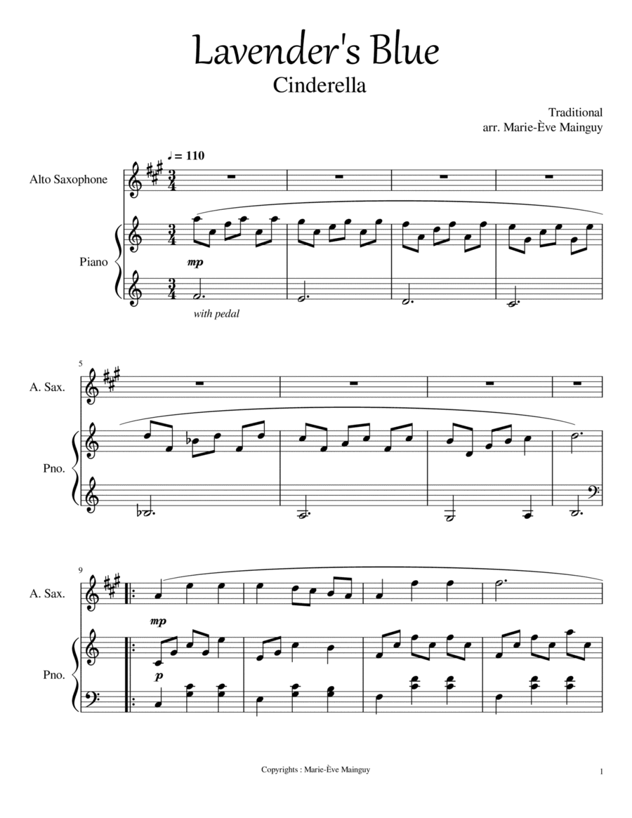 Lavender's Blue (arr. Marie-Ève Mainguy)
