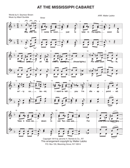 AT THE MISSISSIPPI CABARET (arr. Walter Latzko)