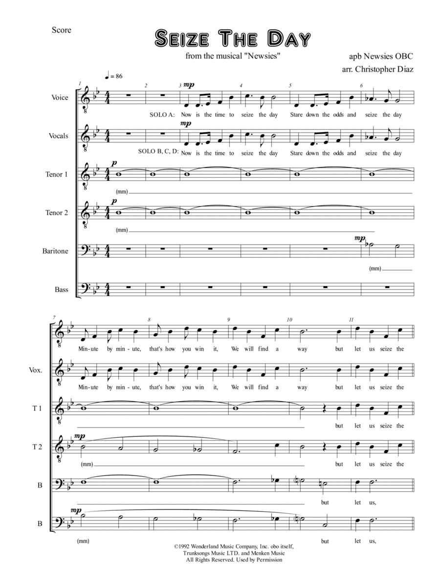 Seize The Day (arr. Christopher M. Diaz)