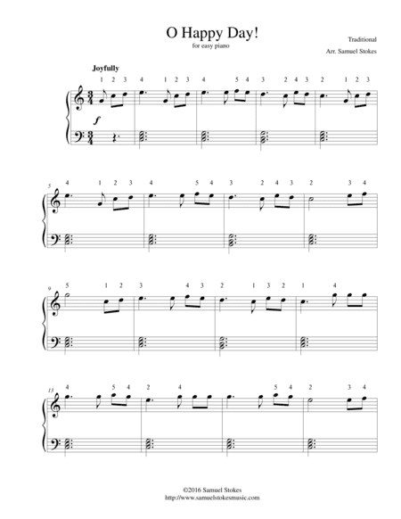 O Happy Day! - for easy piano (arr. Samuel Stokes)