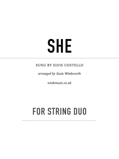 She (arr. Susie Winkworth winkmusic.co.uk)