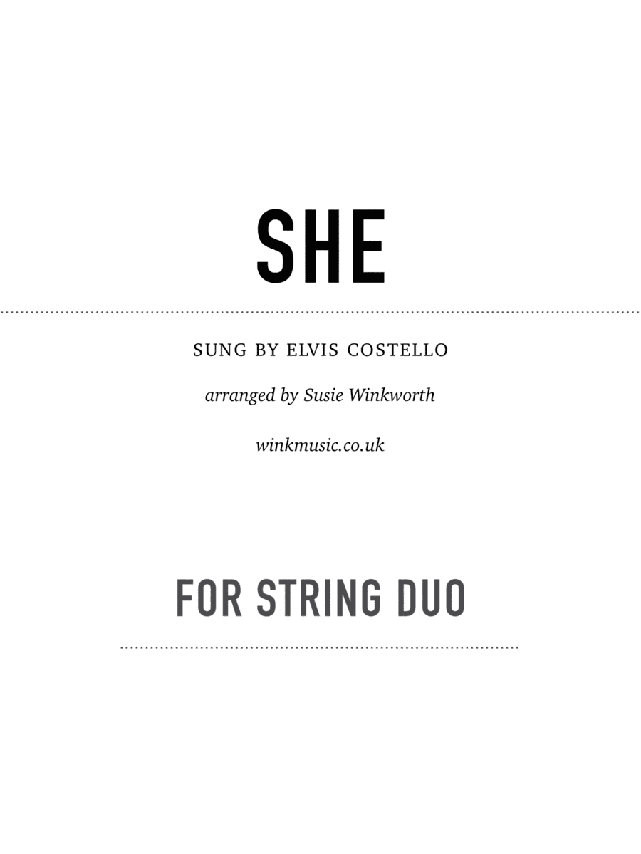 She (arr. Susie Winkworth winkmusic.co.uk)