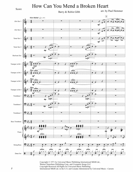 How Can You Mend A Broken Heart (arr. Paul Hemmer)