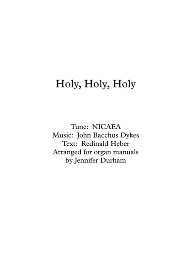 Holy, Holy, Holy (arr. Jennifer Durham)
