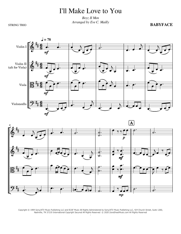 I'll Make Love To You (arr. Eve C. Mailly - Zene Strings)