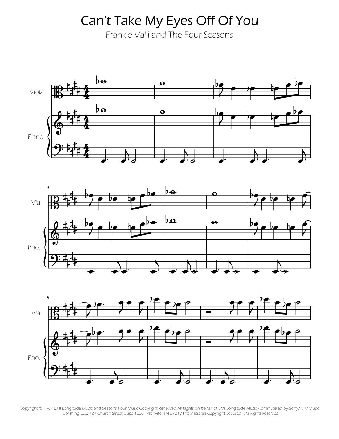 Can't Take My Eyes Off Of You (arr. Ygor Nunes)