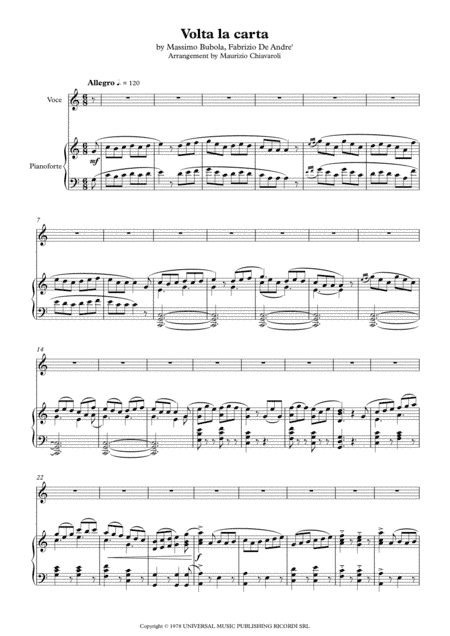 Volta La Carta (arr. Maurizio Chiavaroli)