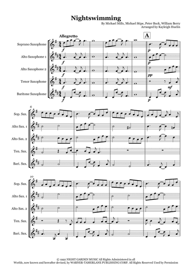 Nightswimming (arr. Kayleigh Huelin)