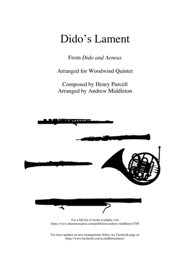 Dido's Lament arranged for Woodwind Quintet (arr. Andrew Middleton)