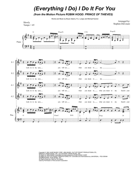 (Everything I Do) I Do It For You (arr. Stephen DeCesare)