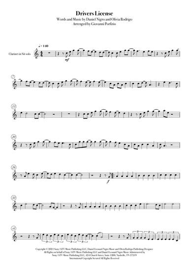 Drivers License (arr. Giovanni Porfirio)