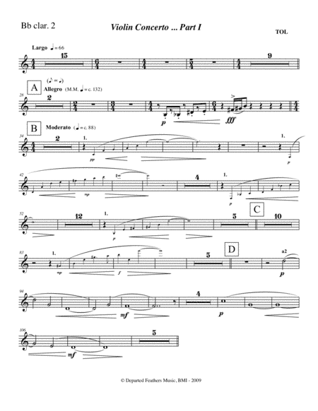 Violin Concerto (2009) Clarinet in Bb and A part 2